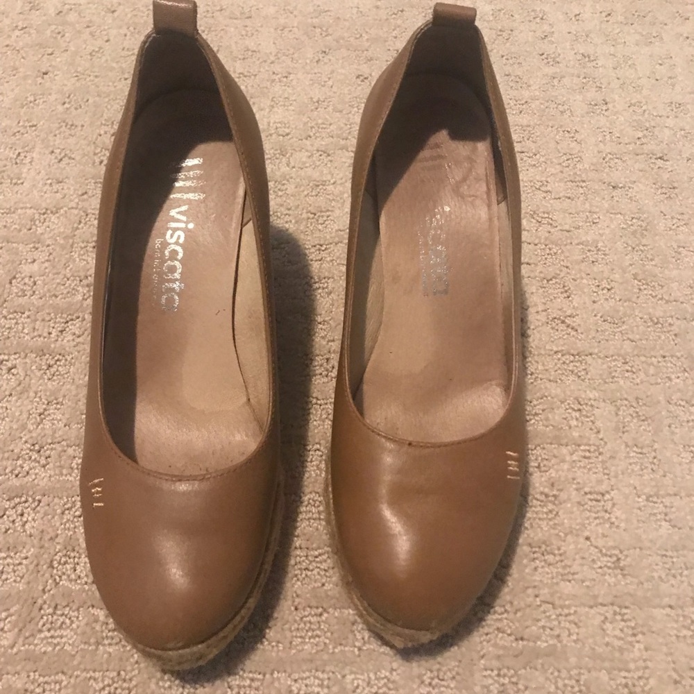 Brown wedge espadrilles